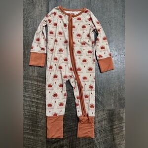 Bamboo Sleeper Zipper Pajamas Rust Sunrise Print 0-3m